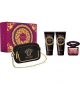 KIT Versace Crystal Noir EDT 90ml + Shower Gel 100ml + Loção Corporal 100ml + Bolsa Clutch 